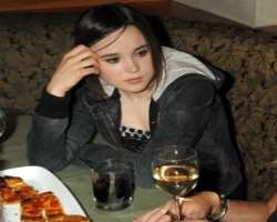 Ellen Page consuming alcohol